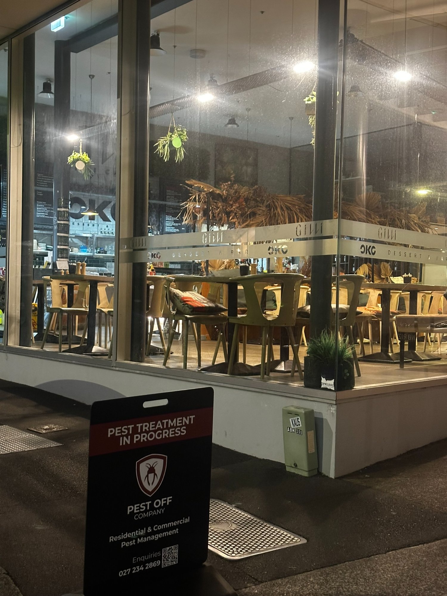 Pest OFF Company treatment in progress at an Auckland commercial venue